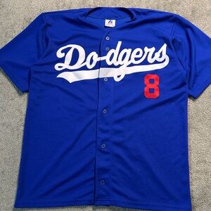VINTAGE 90s LOS ANGELES DODGERS JERSEY #8 SIZE MEDIUM BASEBALL MLB